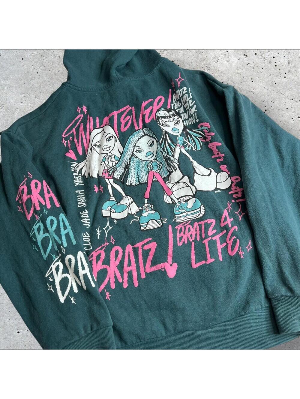 BRATZ Green Medium Weight Original 4 Bratz Girls Full Zip Active Hoodie Size M